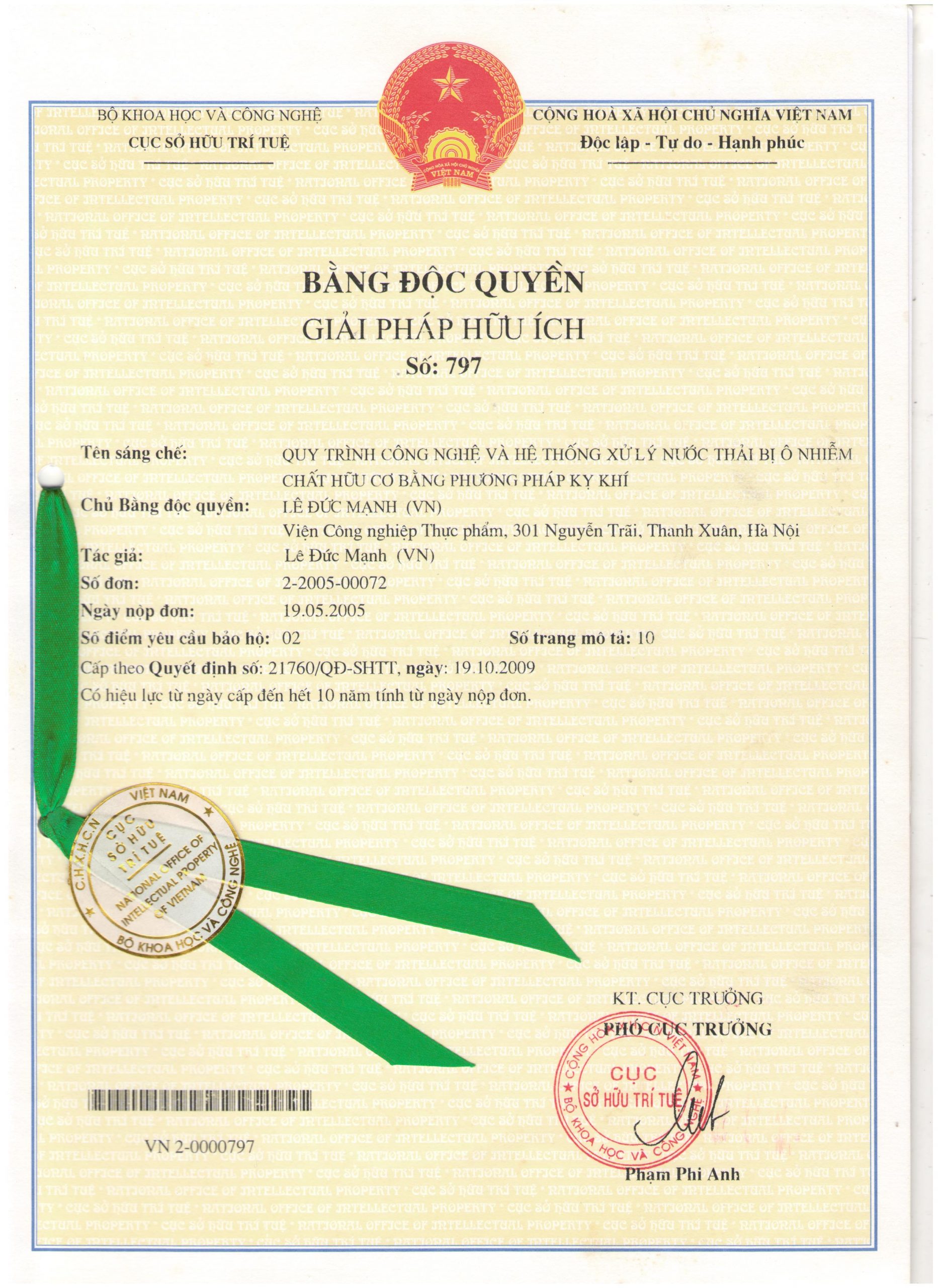 Bằng độc quyền GPHI